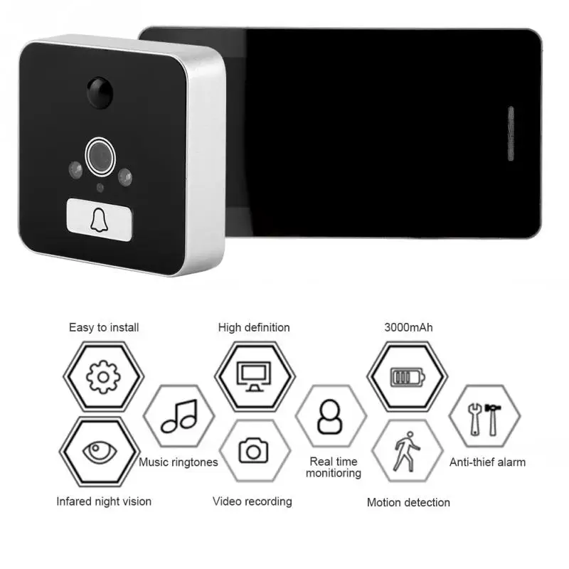 4.3 Inch Smart Doorbell Video Phone HD Monitor Motion