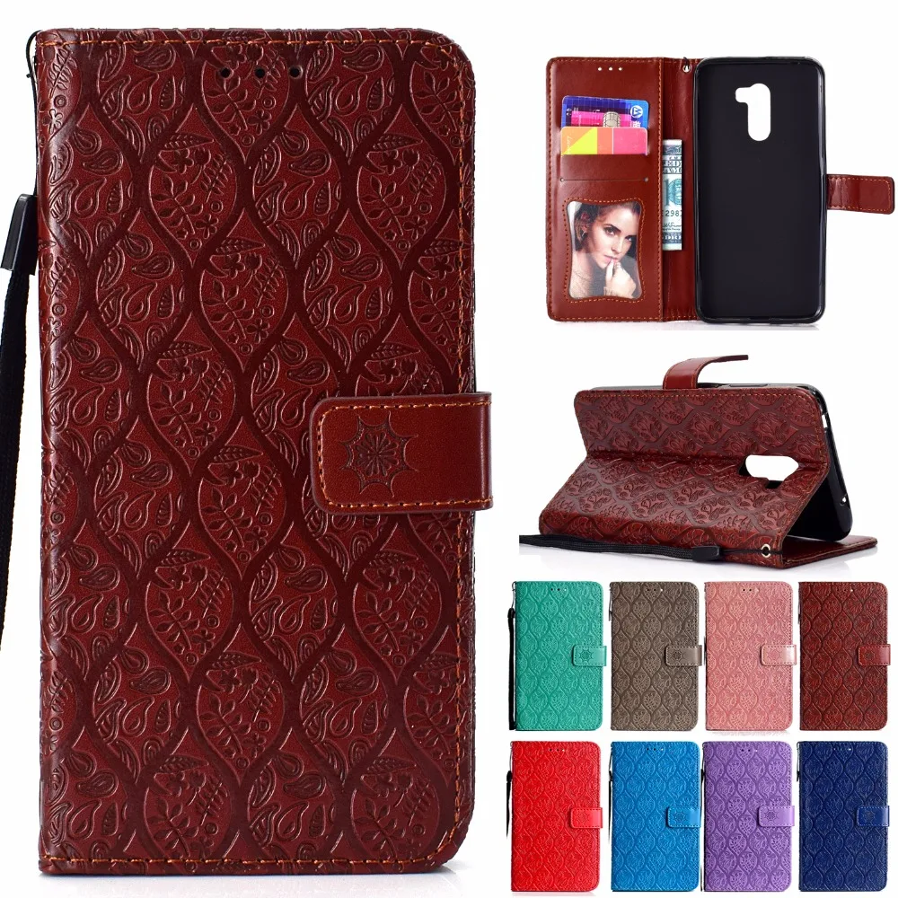 For Xiaomi Pocophone F1 Poco F1 Flip Leather Case 3D Vines Luxury PU