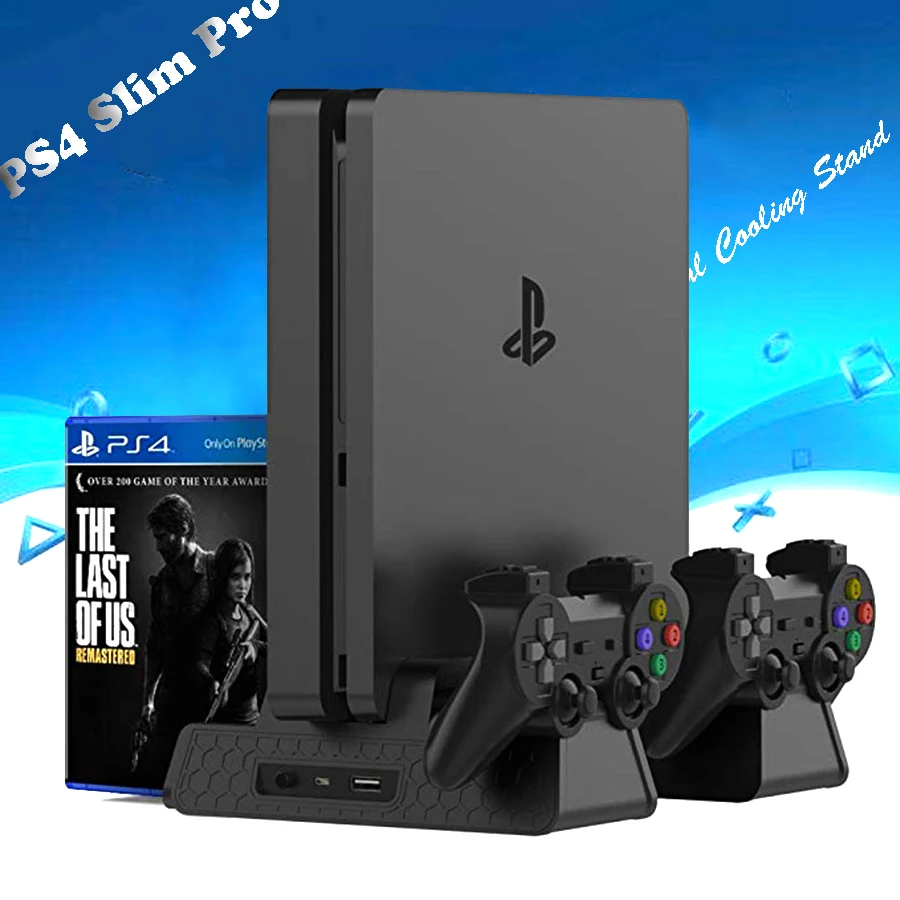Док станция DOBE для PS4/PS4 Slim/PS4 Pro вертикальная охлаждающая подставка 12 игровых
