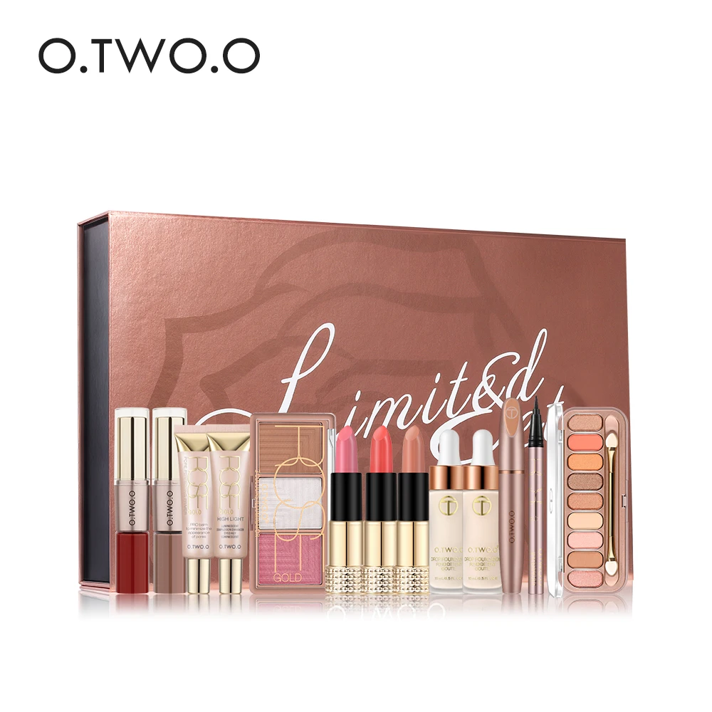 

O.TWO.O 13/piece set of gift box full set of makeup matte lipstick two in one lip gloss eyeliner makeup set LS05