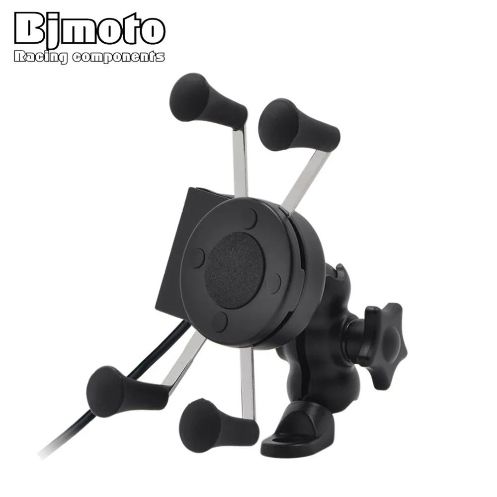 Motorcycle bike Cell Phone Holder Rear View Mirror Mount Grips Mirror