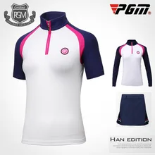 PGM Новая женская футболка с Короткими Рукавами Летняя женская спортивная одежда для гольфа удобная ткань стрейч тонкая анти-пиллинг рубашка для гольфа