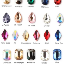 50 шт./упак. Горячие Смешанные Стекло с украшением в виде кристаллов Стразы Свободные Стразы 3x10/5,5x8/6x10/6x8 мм качества с плоской задней поверхностью Граненый Свободные Стразы