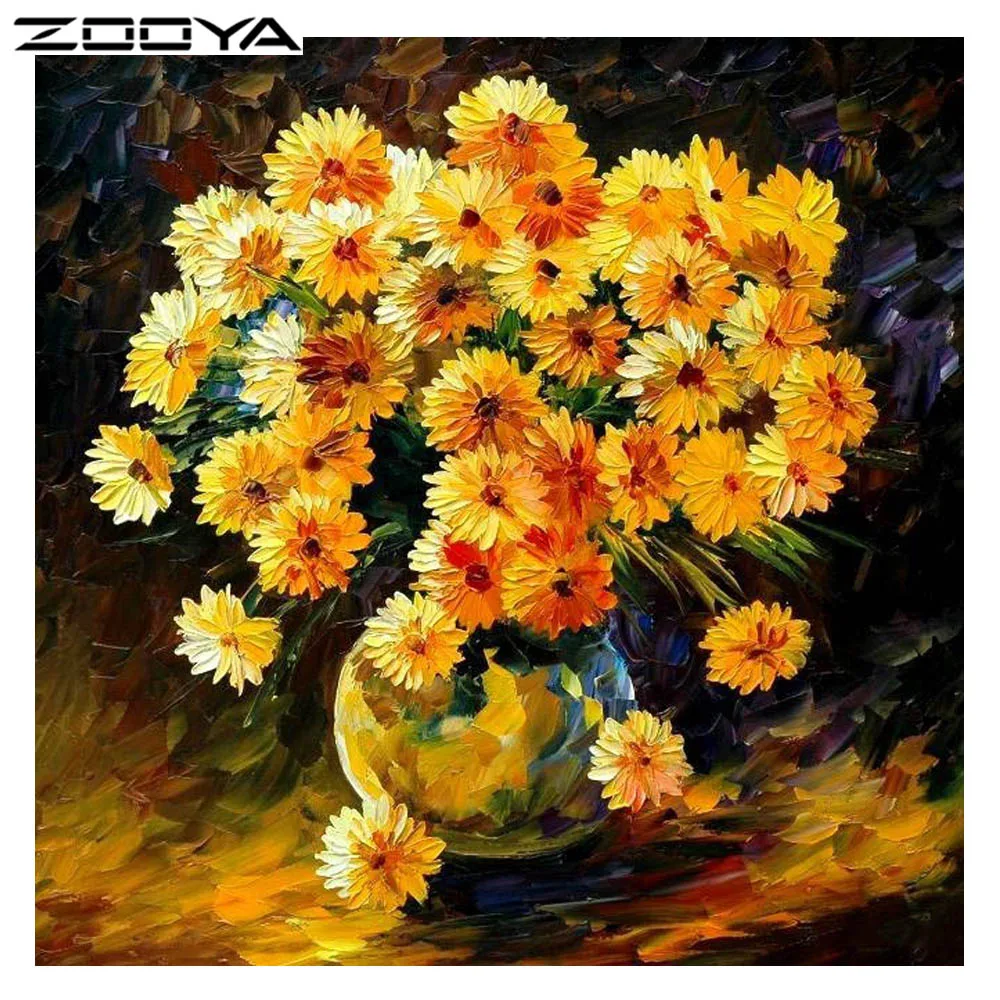 ZOOYA 3D DIY Алмазная картина Цветочная Круглая Полная вышивка ручной вышивки