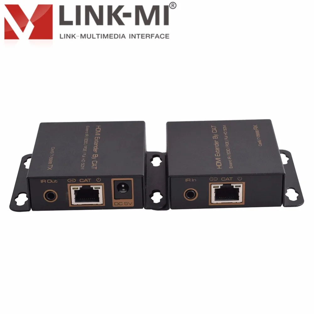 LINK-MI LM-EX11C HDMI-CAT5/6-HDMI удлинитель 50 м rj45 LAN Поддержка EDID 50 метров передачи и приемник дистанционное управление