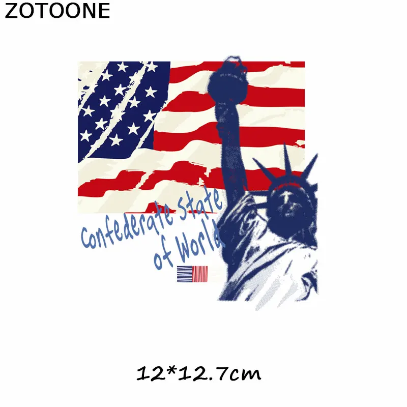 Нашивка ZOTOONE с американским флагом и черепом для одежды термоперенос моющиеся