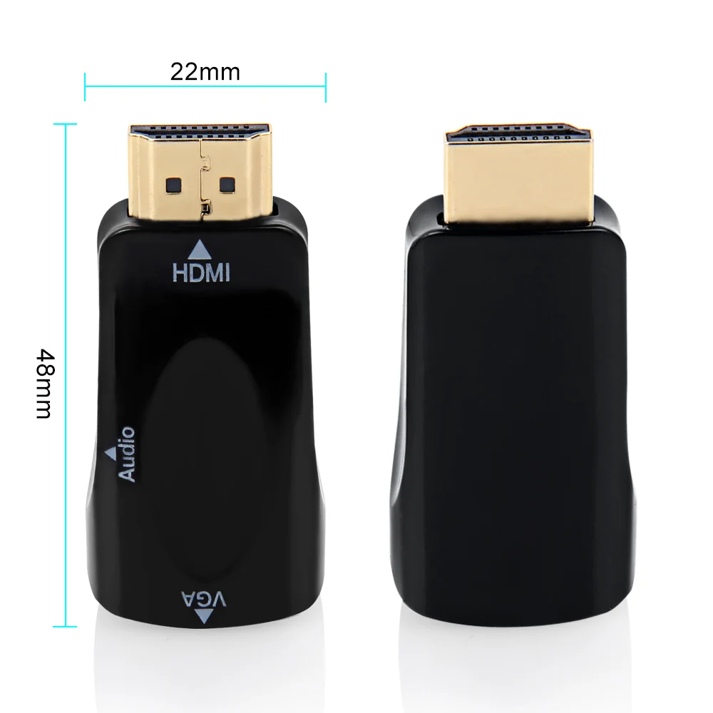 Адаптер HDMI VGA 1080P штекер гнездо высококачественный адаптер с аудиокабелем для ПК
