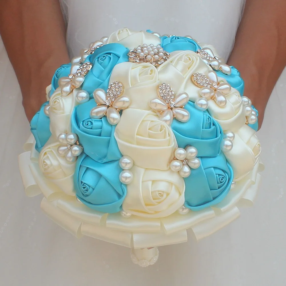 Высокое качество свадебное оформление в стиле tiffany blue свадебный набор букетов для запястья руки цветы для невесты и подружек невесты; цветок на запястье Свадебный букет 2577-T