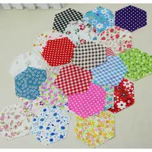 100 шт, Смешанная Шестигранная ткань для сада и бабушек, длина 3,8 см, красивая Лоскутная Ткань с узорами, лоскутное шитье, дизайн тильда, повторение