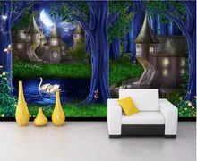 

Custom photo 3d wallpaper mural Forest castle fairy tale picture decoration painting 3d wall murals wallpaper for living room