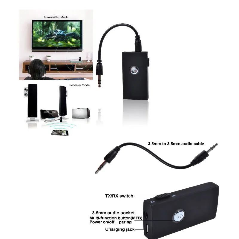 Coopkony 3 5mm Jack Bluetooth Receiver Bluetooth Audio Music Wireless Receiver Adapter Car Aux Cable Free for Speaker Headphone