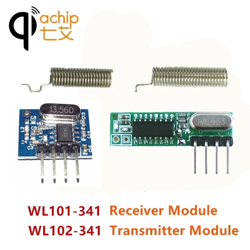 

QIACHIP RF 433 Mhz superheterodyne ASK receiver and transmitter module For Arduino uno Diy kits 433.92mhz Remote control