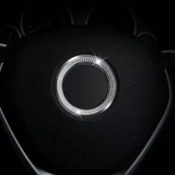 

Car steering wheel alloy diamond inlay decoration circle ring refit stickers for BMW E90 E60 F30 E46 E70 F20 GT5 X1 X3 X5 X6