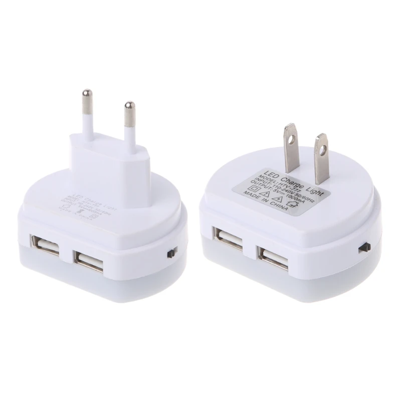  Sensor Night Light With Dual USB Port Phone Charger Led Lamps Mood Kids Baby Lamp EU/US Plug Socket - 33048552400