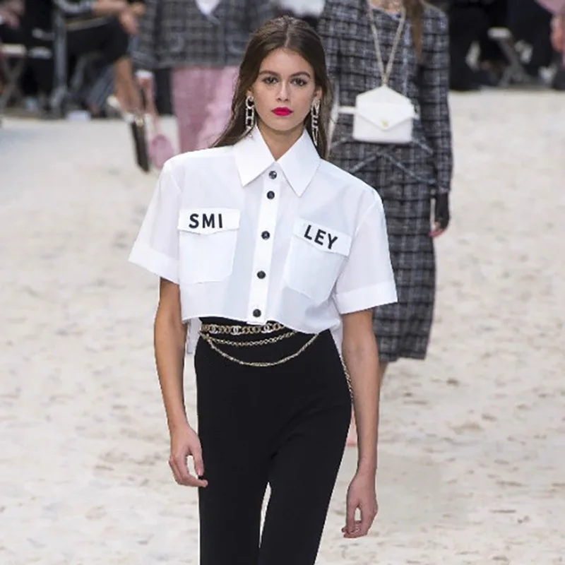 Kpop Blackpink Дженни та же белая уличная тонкая короткая футболка с росой на талии Женская летняя футболка с коротким рукавом женская укороченная футболка