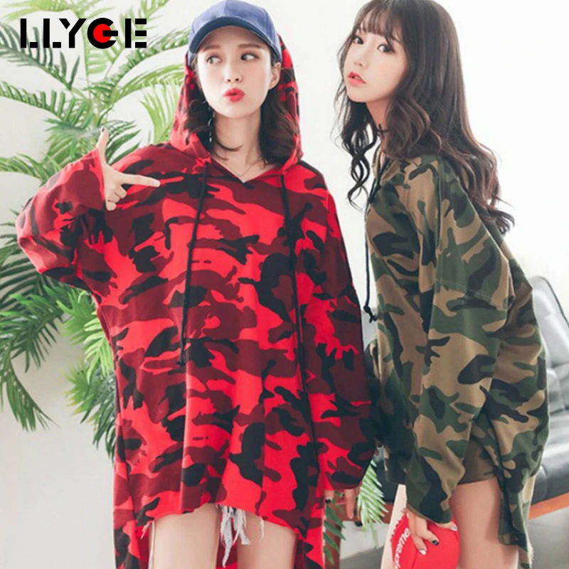 

Hooded Camouflage Harajuku Oversized Hoodie Female Long Pullover Hoodies For Women Autumn 2019 Casual Loose Women Hoody