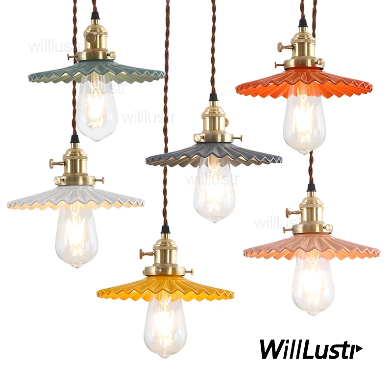 handmade ceramic lamp pleated china shade pendant light pleat ceramic