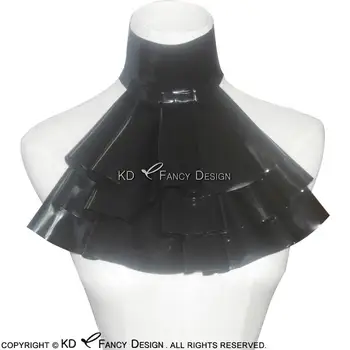 

Black Sexy Latex Jabot With Frills Rubber Collar For Cosplay JC-0001