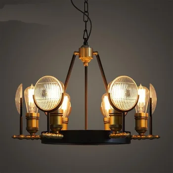 

American Loft Pendant Lights Hotel Vintage Decor Living Room Pendant Lamps Restaurant Classic Glass Hanging Lamps Fixtures