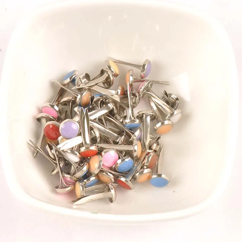 

50Pcs Mix Round Enamel Drip Metal Brads Garment Rivets Fastener Studs And Spikes Scrapbooking Crafts DIY Shoes Decorations c1516