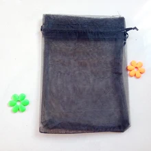 1000 шт 11*16 см черная подарочная Сумка из органзы стенд для ювелирных украшений сумка на шнурке для браслетов/ожерелье/сумка из пряжи