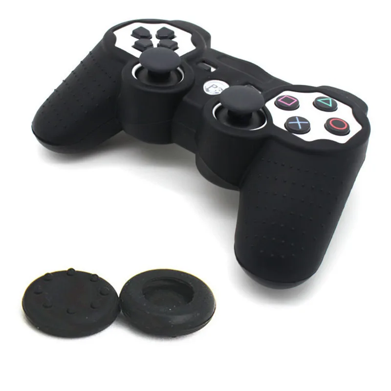 Мягкий, силиконовый, гибкий гелевый защитный чехол для sony PS3 Dualshock 3 Контроллер Резиновый чехол с 2 шт джойстиками