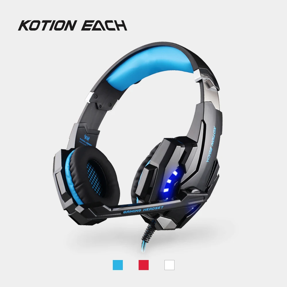 cheap KOTION EACH G9000 USB Gaming Headphone 7.1 Surround Wired Earphone with Mic LED Light Noise Cancellation Headsets for PS4 Laptop