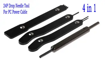 

30sets 4 in 1 PC Computer Modding Repair Tool Kit ATX PSU PCI 24P Power Cable 5557 Connector Molex Pin Drop needle tool