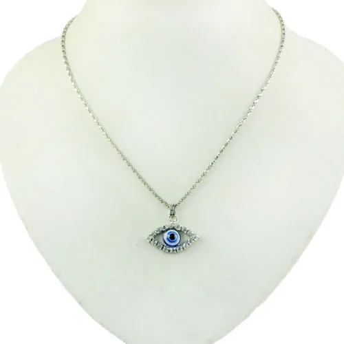 

Multi-Type Lucky Evil Eye Necklace for Women Silver Metal Rhinestone Evil Eye Charms Pendant Necklace NL-1553