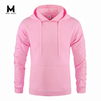 

MOK MORS M Fashion Color Hooides Men's Thick Clothes Winter Sweatshirts Men Hip Hop Streetwear Solid Fleece Hoody Man Clothing