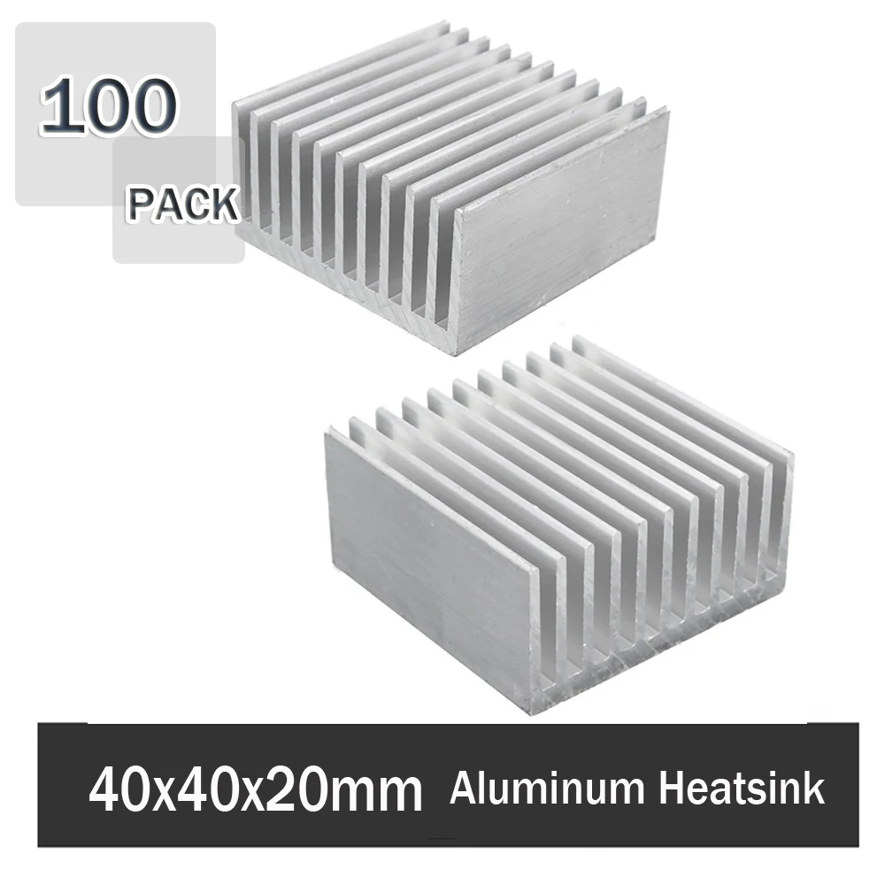 100Pcs Gdstime 40mm 4cm 40x40x20mm Aluminum Radiator Heat Sink Heatsink IC HeatSink Metal Cooling Fin Fan | Компьютеры и офис