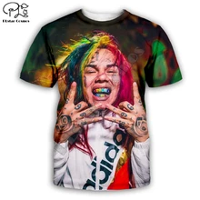 Новинка,, певица 6IX9INE, 3D принт, короткая футболка, мужская, женская, летняя, короткий рукав, дышащая, милая, повседневная, рубашка, хипстер, топы, XI004