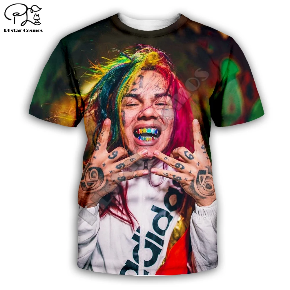 

New Hot SInger 6IX9INE 3D Print Short T Shirt Men Women Summer Short Sleeve Breathable Cute casual shirt Hipster Tops XI004