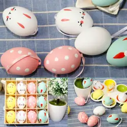 2018 Новый 12 шт. Multi-Цвет моделирование пасхальные яйца Пластик яйцо украшения DIY