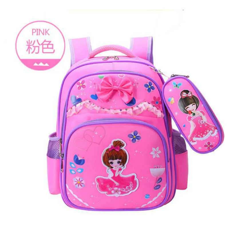 

High Quality School Bags kids School Backpack For Girls Waterproof Satchel Kids princess Book Bag bow ruceksack mochila
