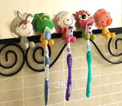 Милый мультфильм присоски зубных щеток всасывания Крючки набор для ванной комнаты Аксессуары Экологичные