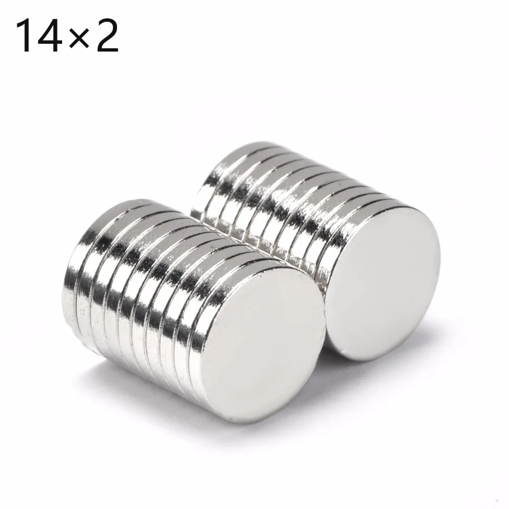 

100pcs 14x2 Small Round NdFeB Neodymium Disc Magnet Dia14mm x 2mm N35 Super Powerful Strong Rare Earth Magnet 14*2 Free Shipping