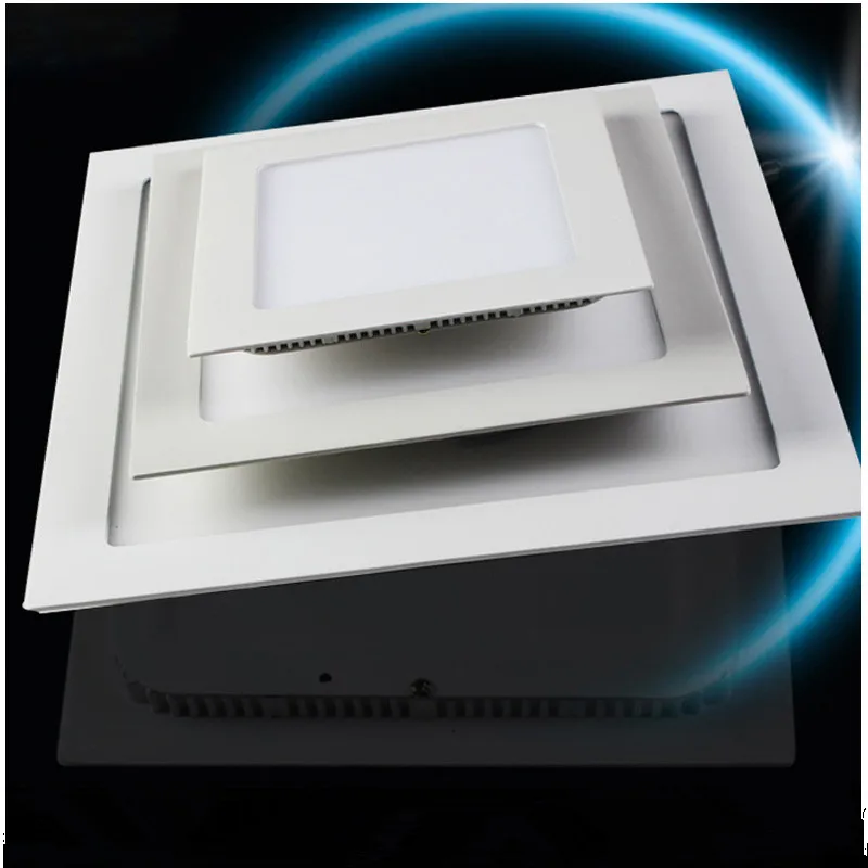 10 шт ультратонкий квадратный Диммируемый светодиодный Панель светильники 24 Вт 12 дюймов 300 мм, 6 Вт, 9 Вт, 12 Вт, 15 Вт, 18 Вт, светодиодный встраиваемые потолочные светильники с AC85-265V