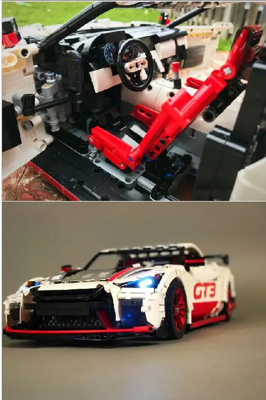 Technic MOC серия гоночный автомобиль Nissan технология 25326 кирпичи Модели Строительные наборы Блоки Игрушки для мальчиков подарок