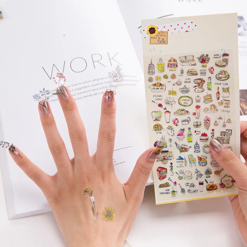 

Cute Diary Halloween Stationery Stickers Scrapbooking Bullet Journal Stickers Kawaii Cat Food Handmade Decorative Paper Sticker