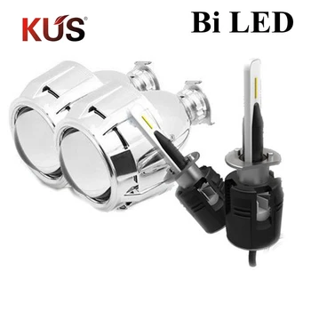 

2.5inch bi LED Projector lens with shrouds H1 H4 H7 motorcycle car hid bulb lamp headlight Headlamp car styling Modify