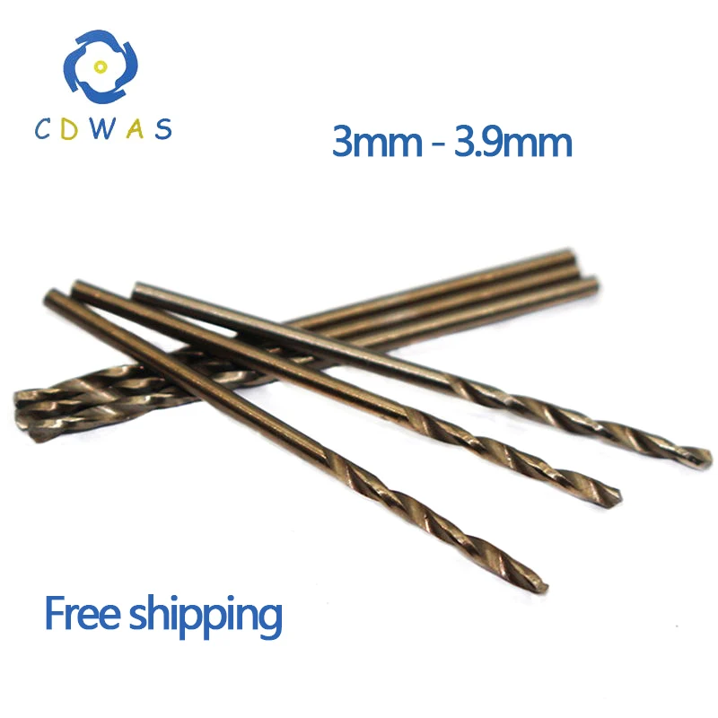 

3mm 3.0 3.1 3.2 3.3 3.4 3.5 3.6 3.7 3.8 3.9 mm HSS-CO M35 Cobalt Steel Straight Shank Twist Drill Bits For Stainless Steel
