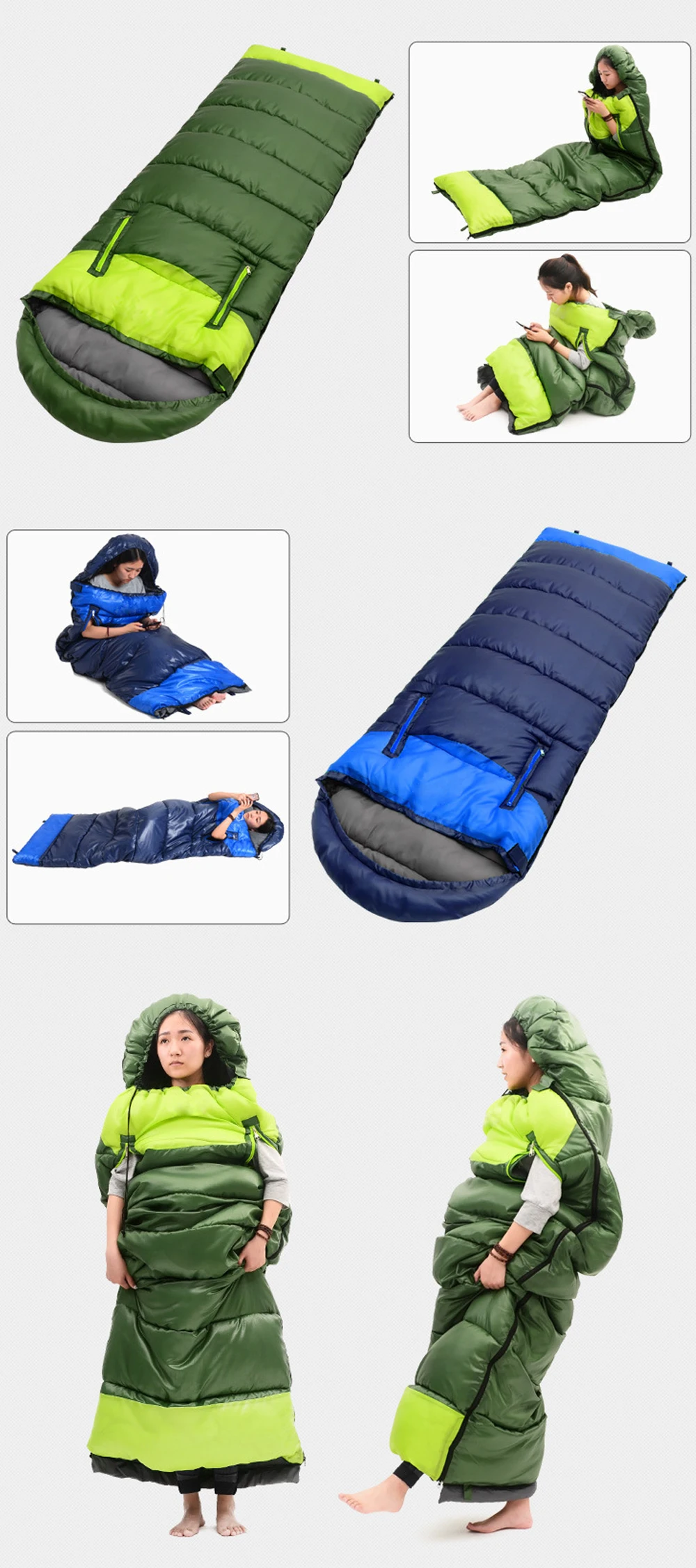 Bolsa de Dormir Acampamento ao ar Pausa para o Almoço Tenneight Envelope Livre Chegar Viagem Splicing Adulto Grosso Mão 9 almoço Viagem splicing saco de dormir Saco de Dormir Adulto grosso