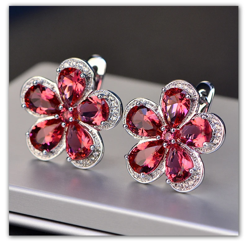 Austria-Swarovski-crystal-red-flower-wedding-stud-earring_04