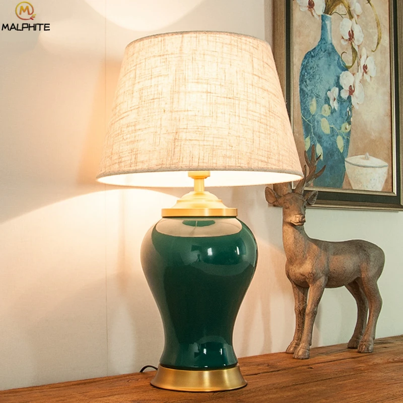 

Modern Chinese Table Lamp For Bedroom Bedside Lamps Table Living Room Vintage Lamp For Decoration Ceramic Antique Luminaire