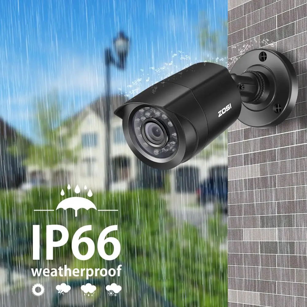 ZOSI HD 1080P 8CH CCTV система 2 шт 1MP ночного видения Всепогодная наружная видео камера безопасности 4 канала наблюдения DVR комплект