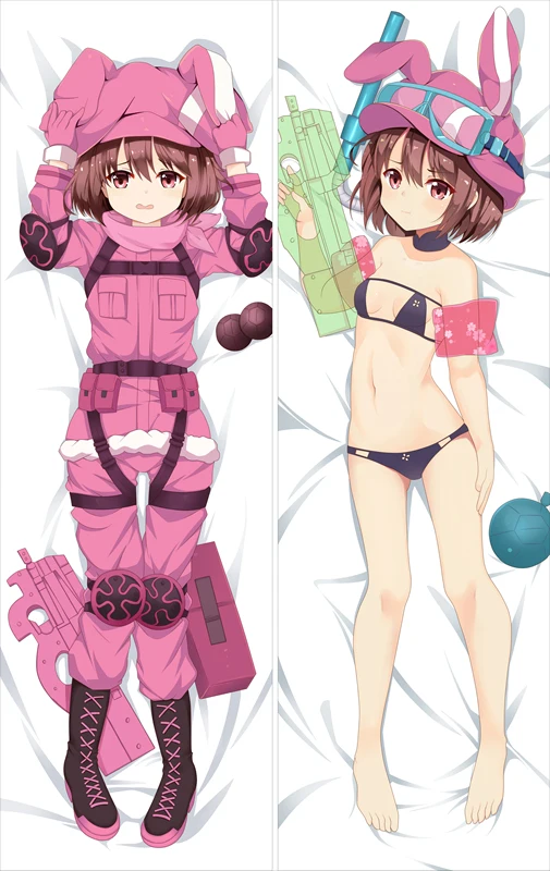 MMF Sword Art Online Alternative Gun Gale Online Kohiruimaki Karen & Elsa Kanzaki Leafa pillow cover anime Dakimakura Pillowcase