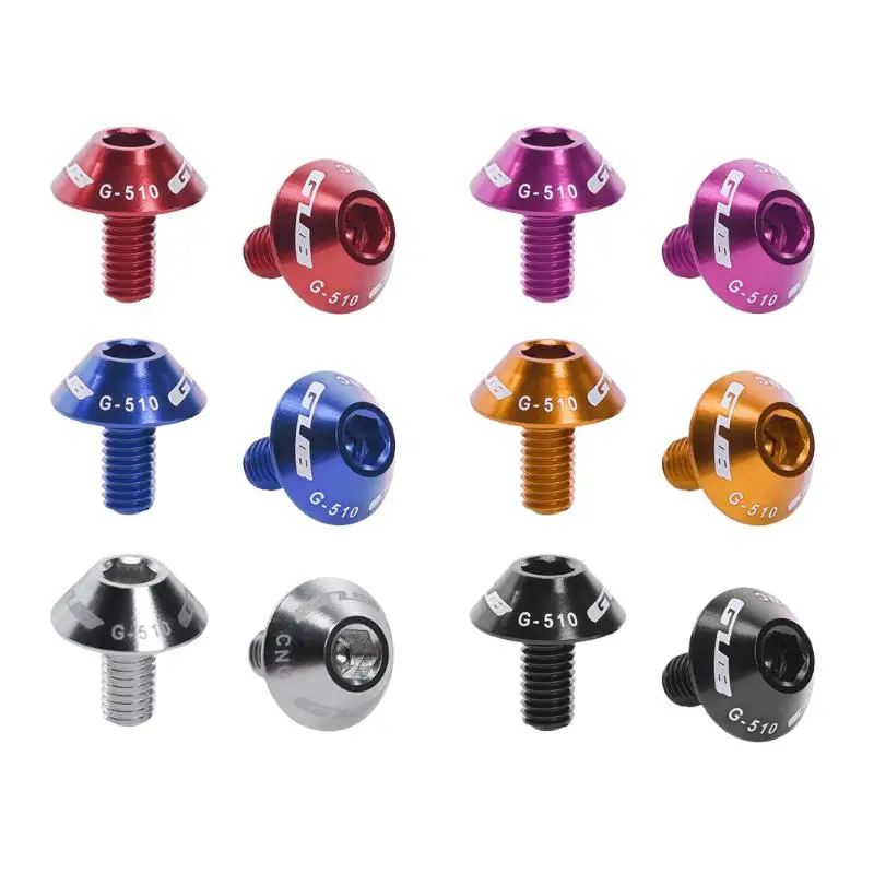 2pcs Aluminum Alloy Bicycle Water Bottle Cage Bolts 5*12mm Replacement