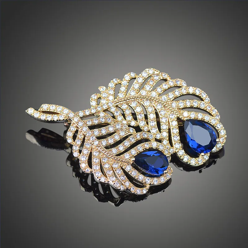 

Superbe Gold color Brilliant AAA Cubic Zirconia Brooches for Women Fashion Vestidos Broches Pins Jewelry X00119