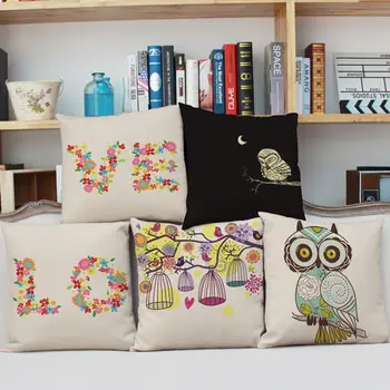 

MYJ print dining chair cushion 45x45cm car seat cushions Home decorative pillow for sofa Lovely Owl Without Inner Hot Sale